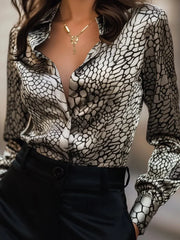 Elegant Leopard Print Office Blouse
