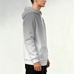 Gray White Gradient Pullover Hoodie