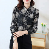Printed Satin Commuter Shirt Women