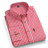 Striped Plaid Cotton Slim Shirt
