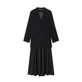Chic Blazer Style Midi Dress