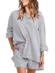 Striped Shirt & Shorts Set