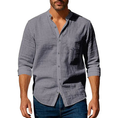 Cotton Linen Beach Shirt Men