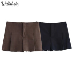 Vintage Plaid High Waist Skort