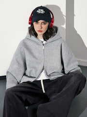 Warm Hooded Double Zip Jacket