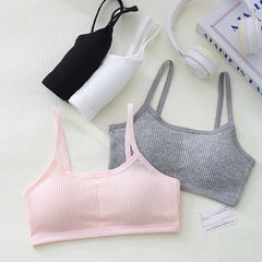 1PC Cotton Teenagers Girls Training Bras Solid Developmental Girls Sports Bras Soft Brassiere Kids Tank Tops Children Underwears