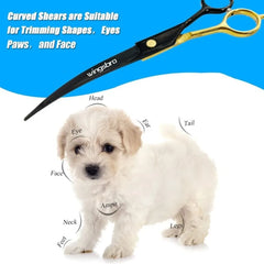 Pet Grooming Scissors 7inch Right and Left Hand Curved Scissors For Dog Grooming