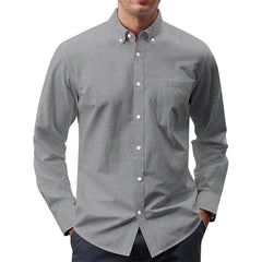 Solid Oxford Business Button Shirt