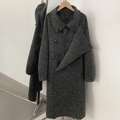 Belted Wool Blend Long Coat