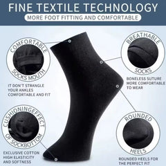 Classic Black Cotton Crew Socks