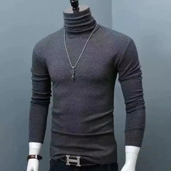 Autumn Winter Mens Turtleneck Sweaters Casual Thermal Long Sleeve Slim Fit Pullovers Stretch Basic Tops Sweatshirt Jumper TShirt