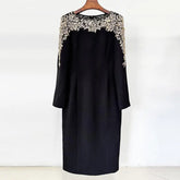Elegant Beaded Straight Midi Dress