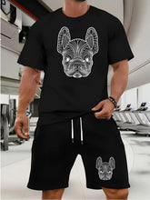 Trendy Suits for Men Men's Summer Shorts Set Gym Outfit Student Short Sleeve Tee 2 Piece Set Tracksuits Men Casual Men Clothing