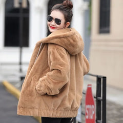 Plush Hooded Flannel Winter Jacket