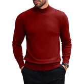 Stretch Mock Neck Knit Sweater