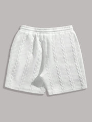 Men's White Drawstring Casual Shorts Summer Loose Breathable 5 Inch Shorts