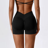 New Style Yoga Shorts - High-Waisted, Tight-Fitting, Peach-Colored, Quick-Drying, Buttock-Raising Yoga Pants for Fitness.