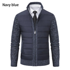 Autumn Winter Sweaters for Men Casual Knitted Sweaters Large Size Solid Color Plus Velvet Cardigan Knitted Sweater Cotton Coat
