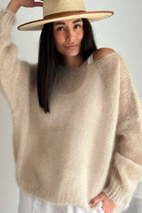 Off Shoulder Casual Knit Pullover