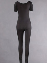 Chic Solid Bodycon Fitness Jumpsuit