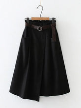 Irregular Pocket High Waist Midi