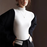 Ruffled Turtleneck Stretch Tee Women