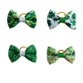 100pcs Plaid Dog Hair Bows