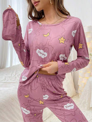 Cloud Print Lounge Pajama Set