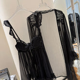 Elegant Lace Nighty Robe Set
