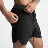 2024 Men's Running Shorts Single-Layer Woven Quick Dry Gym Solid Color Fitness Sports Casual Workout Sportswear Fifth Pants New