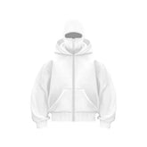 Unisex Hoodie Coat Warm Loose Balaclava Jacket Outdoor Sports Casual Jacket with Face Mask Street Wear