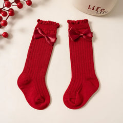 Sparkly Bow Baby Knee Socks