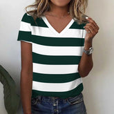 Funny Stripe V Neck Tee