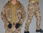 Oulylan SoftShell Tactical Waterproof Jacket Fishing Hiking Camping Climbing Jacket HoodedWinter Autumn Tracksuits Set Men