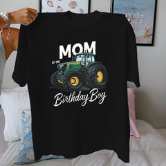Tractor Mom Birthday Graphic Cotton T-Shirt