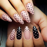 Polka Dot Almond Press Nails