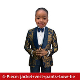 Navy Floral Boys Formal Suit