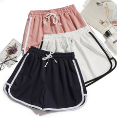 Women yoga Shorts Summer Outer Wear Mid-Waist Casual Loose Straight Pants Lady Stylish Thin Breathable Wide Leg Gym Short Pants