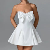 Strapless Bow A-Line Mini Dress