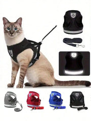 Pet Leash Undershirt Harnesses Mesh Breathable Adjustable Easy Control Reflective Undersh Medium Pet Accesrt Dog Harness Collar