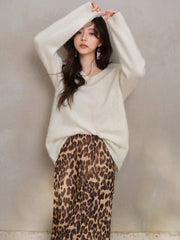 Elegant Wool Knit Skirt Set