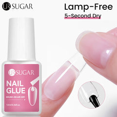 UR SUGAR 10ML Nail Glue No Need Lamp False Nail Tips Gel Cured Clear Color Nails Tools Super Strong Acrylic Tips Rhinestone Bond