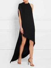 One Shoulder High Low Evening Dress