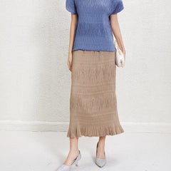 Flowy Pleated Chiffon Maxi Skirt