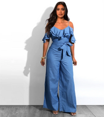Elegant Belted Summer Office Jumpsuit