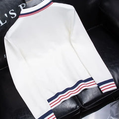 Waffle Stripe Long Sleeve Polo