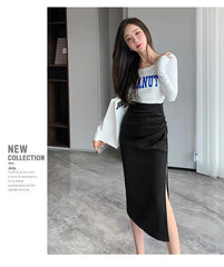 Sleek Pleated High Waist Skirt