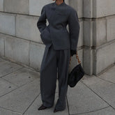 Elegant V-Neck Office Suit Set