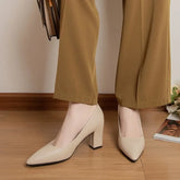 Ybqjoo Thick Heel Work Pumps