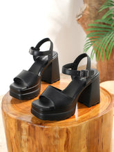 Women Open Toe Platform Square Heel Sandals